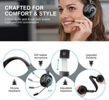 NPET CH11 CH10 Computer Headset with Microphone Noise Cancelling