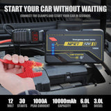 NPET P4F Car Battery Jump Starter 1000A Peak 10000mAh