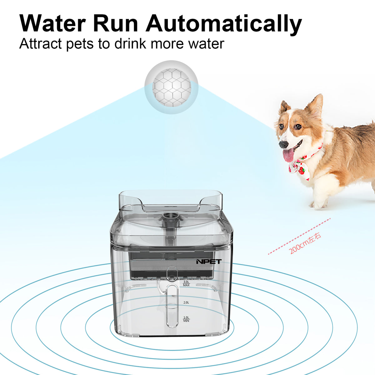 Motion sensor dog water fountain sale