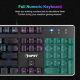 NPET K20 Gaming Keyboard Customizable RGB Lighting Wired Keyboard
