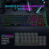 NPET K11 Wireless Gaming Keyboard Rainbow LED Backlit Keyboard