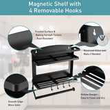 NPET Foldable Magnetic Spice Rack 2 Tiers Organizer