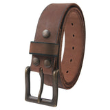 NPET Men's Vintage Leather Belt With Buckle Full Grain Snap on Strap 1.5" Wide