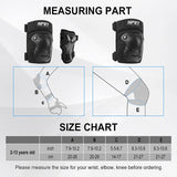 NPET 6 Pack Child Protective Gear Set Knee Pads Elbow Pads Wrist Guards