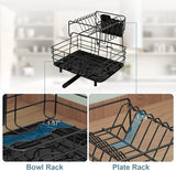 NPET 2-Tier Stainless Steel Dish Rack Detachable Drying Rack