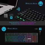 NPET K11 Wireless Gaming Keyboard Rainbow LED Backlit Keyboard
