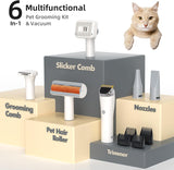 NPET Dog Grooming Kit with 6 Grooming Tools, Vacuum Suction & Dryer Function