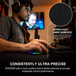 NPET SPEEDM Gaming Mouse Pad, Resin Hard Surface Mouse Mat No Smell Waterproof for Games Black M Size