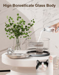 NPET 94oz/2.8L Glass Pet Water Fountain-N280