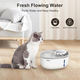 NPET 67oz White Cat Water Fountain With LED Lighting - NC010