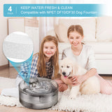 NPET 4PCS Upgrade Replacement Filters For DF10/DF30 Dog Water Fountain