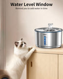 NPET 1Gallon Stainless Steel Cat Water Fountain Automatic WF210plus