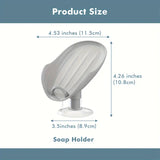 NPET Grey Not Punched Self Draining Plastic Soap Dish Holder with Enlarged Suction Cup