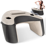 NPET Reading Pillow Couch Lap Desk for Gaming, Memory Foam Arm Rest Pillow with Washable Cover, Arm Desk Pillow with 2 Side Pockets & Cup Holders for Unisex Gaming, Reading & Working on Bed Sofa Floor