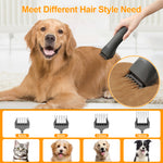 EFISDAY Dog Hair Vacuum & Grooming Kit, Hot Wind Suction 99.99% Pet Hair One-Piece Suction-Warm Blowing, 8 Grooming Tools Hair Vacuum 2.5L Large Dust Cup Home Pet Hair Grooming Vacuum Shedding Groomer