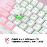 NPET K10 White Pink Wired Gaming Keyboard