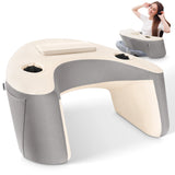 NPET Reading Pillow Couch Lap Desk for Gaming, Memory Foam Arm Rest Pillow with Washable Cover, Arm Desk Pillow with 2 Side Pockets & Cup Holders for Unisex Gaming, Reading & Working on Bed Sofa Floor
