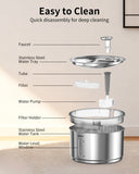 NPET 1Gallon Stainless Steel Cat Water Fountain Automatic WF210plus