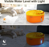 NPET 67oz Orange Cat Water Fountain With LED Lighting - NC010