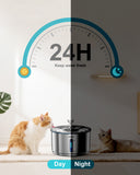 NPET 1Gallon Stainless Steel Cat Water Fountain Automatic WF210plus