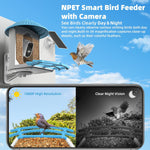 NPET Smart Bird Feeder with Camera Solar Powered