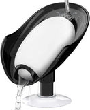 NPET Not Punched Self Draining Plastic Soap Dish Holder with Enlarged Suction Cup-Black