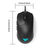 NPET M502 Wired RGB Gaming Mouse, Ergonomic 7200 DPI, Black
