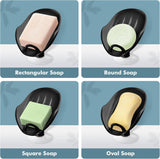 NPET Not Punched Self Draining Plastic Soap Dish Holder with Enlarged Suction Cup-Black