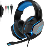 NPET H022 Blue Gaming Headset - Noise Cancelling Over