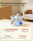 NPET 94oz/2.8L Glass Pet Water Fountain-N280