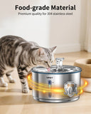 NPET 1Gallon Stainless Steel Cat Water Fountain Automatic WF210plus