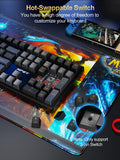 NPET Hot‑Swappable 108‑Key Mechanical Gaming Keyboard & Mouse Combo