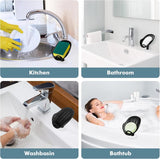 NPET Not Punched Self Draining Plastic Soap Dish Holder with Enlarged Suction Cup-Black