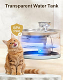 NPET 94oz/2.8L Glass Pet Water Fountain-N280