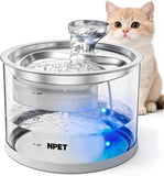 NPET 94oz/2.8L Glass Pet Water Fountain-N280