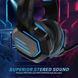 NPET H022 Blue Gaming Headset - Noise Cancelling Over