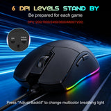NPET M502 Wired RGB Gaming Mouse, Ergonomic 7200 DPI, Black