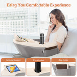 NPET Reading Pillow Couch Lap Desk for Gaming, Memory Foam Arm Rest Pillow with Washable Cover, Arm Desk Pillow with 2 Side Pockets & Cup Holders for Unisex Gaming, Reading & Working on Bed Sofa Floor