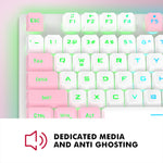 NPET K10 White Pink Wired Gaming Keyboard