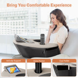 NPET Reading Pillow Couch Lap Desk for Gaming, Memory Foam Arm Rest Pillow with Washable Cover, Arm Desk Pillow with 2 Side Pockets & Cup Holders for Unisex Gaming, Reading & Working on Bed Sofa Floor
