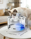 NPET 94oz/2.8L Glass Pet Water Fountain-N280