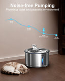 NPET 1Gallon Stainless Steel Cat Water Fountain Automatic WF210plus