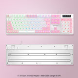 NPET K10 White Pink Wired Gaming Keyboard