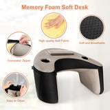 NPET Reading Pillow Couch Lap Desk for Gaming, Memory Foam Arm Rest Pillow with Washable Cover, Arm Desk Pillow with 2 Side Pockets & Cup Holders for Unisex Gaming, Reading & Working on Bed Sofa Floor