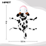 NPET Cow Shape Dog Squeaky Short Plush Toys for Chewing