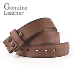 NPET Mens Leather Belt Full Grain Vintage Style, Stitches Leather Belt for Men, Snap on Strap 1 1/2" Wide