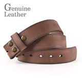 NPET Mens Leather Belt Full Grain Vintage Style, Stitches Leather Belt for Men, Snap on Strap 1 1/2" Wide