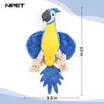 NPET Parrot Shape Short Plush Squeaky Chew Toys for Dogs