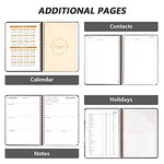 NPET 2023 Weekly Monthly Yearly Planner, January-December, Monthly Taps, Spiral Binding, Calendar 2023-2024, Inner Pocket, Hard Cover, Notes, 8.46"x 6.1" Large Planner Book with Elastic Closure(Black)