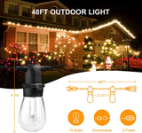 NPET 48ft Outdoor Strng Light 2W LED Bulbs